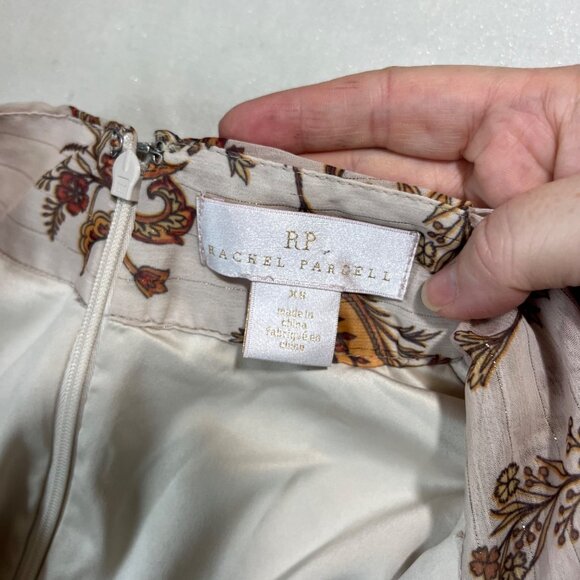 Rachel Parcell dress Women's XS cream floral print chiffon tiered long sleeve - Picture 8 of 13